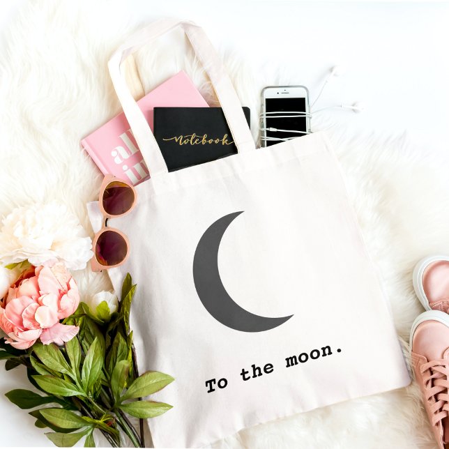 Tote Bag Moderne simple à la citation de la lune (Créateur téléchargé)