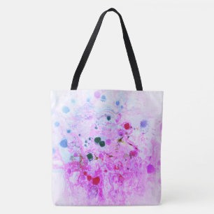 Tote Bag Moderne tendance Abstrait rose rouge jaune vert
