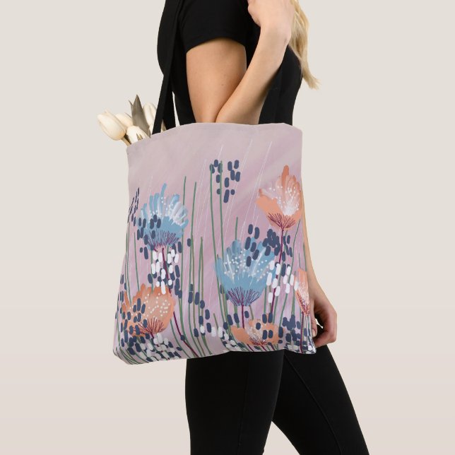 Tote Bag Moderne tendance Floral Abstrait (De près)