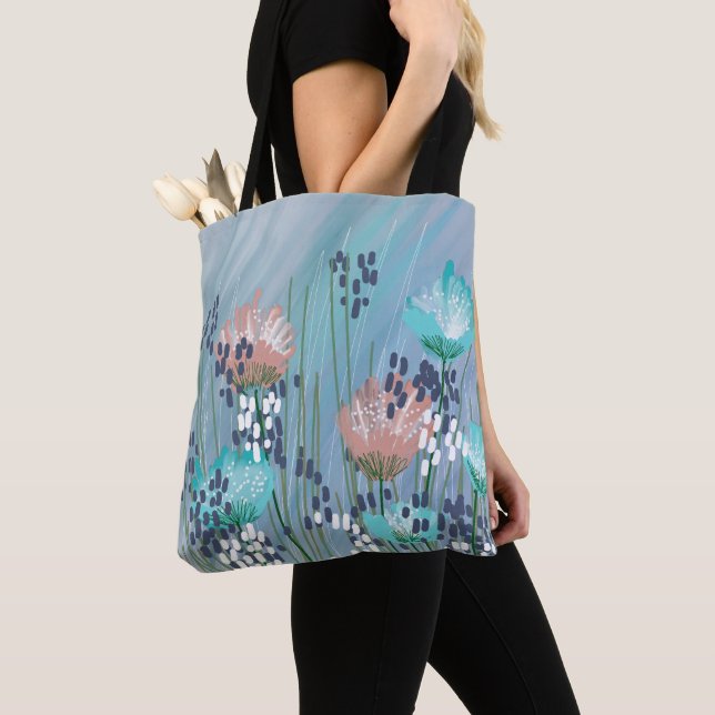 Tote Bag Moderne tendance Floral Abstrait (De près)