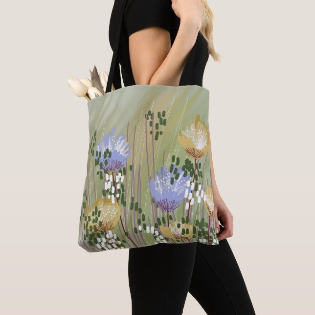 Tote Bag Moderne tendance Floral Abstrait (De près)