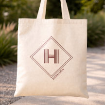 Tote Bag | Modernes geometrisches Monogramm Anfang