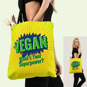 Tote Bag Modifier le texte Vegan votre superpuissance Style