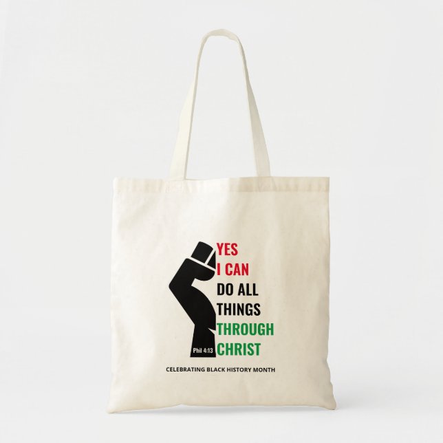 Tote Bag Mois de l'histoire noire Christian OUI JE PEUX (Devant)