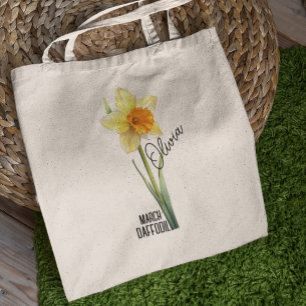 Tote Bag Mois des fleurs de naissance Mois mars Daffodique