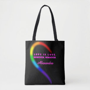 Tote Bag Moitié gauche d'un couple assorti Fierté Cœur Nom