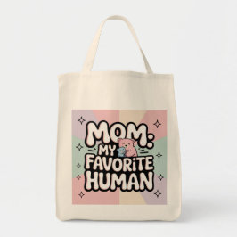 Tote Bag Mom My Favorite Human Cute Bear Hug Pastel