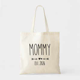 Tote Bag Mommy Est 2026 Pregnancy Minimalist Personalized 
