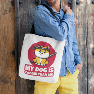 Tote Bag Mon chien est Glacière que moi Drôle Ninja