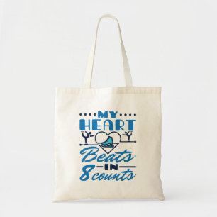 Tote Bag Mon coeur bat en 8 compteurs Patinage artistique