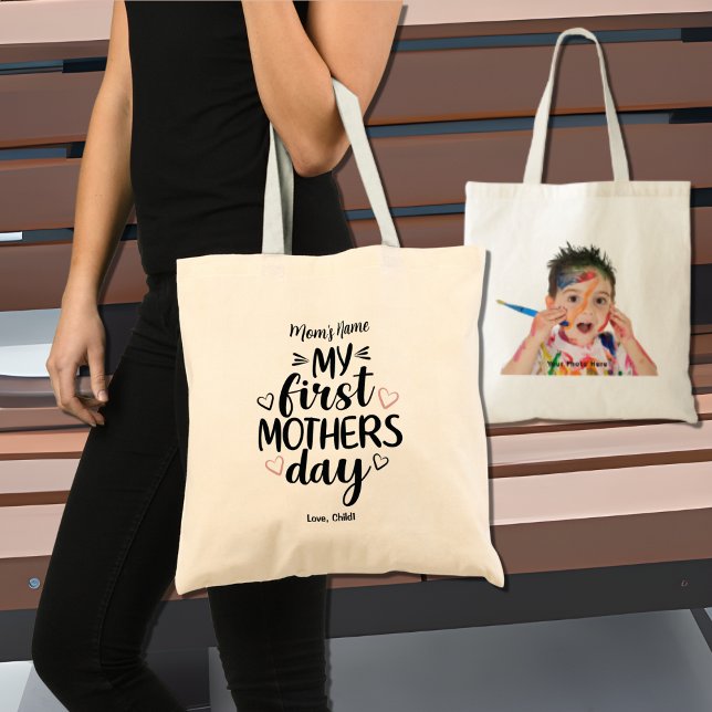 Tote Bag Mon coeur de la fête des mères - Photo personnalis (Créateur téléchargé)