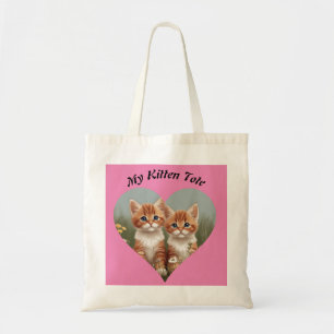 Tote Bag Mon Cute Kitten Nom de la Personnaliser Fourre-tou