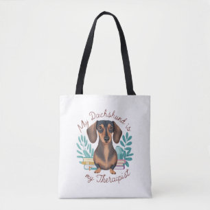 Tote Bag Mon Dachshund Est Mon Thérapeute