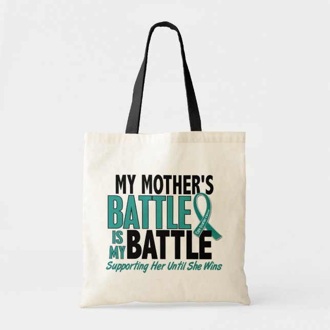 Tote Bag Mon de bataille Cancer ovarien de mère trop (Devant)