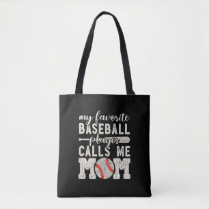 Tote Bag Mon Joueur De Baseball Préféré M'Appelle Maman