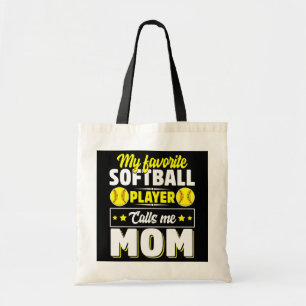 Tote Bag Mon Joueur favori de softball m'appelle maman mèr
