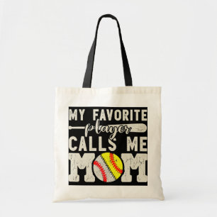 Tote Bag Mon Joueur Favori M'Appelle Maman Baseball Softbal