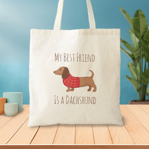 Tote Bag Mon meilleur ami chien teckel saucisson