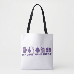 Tote Bag Mon Noël est Purple Holiday Xmas