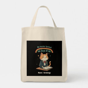Tote Bag Mon professeur a survécu 100 jours de moi