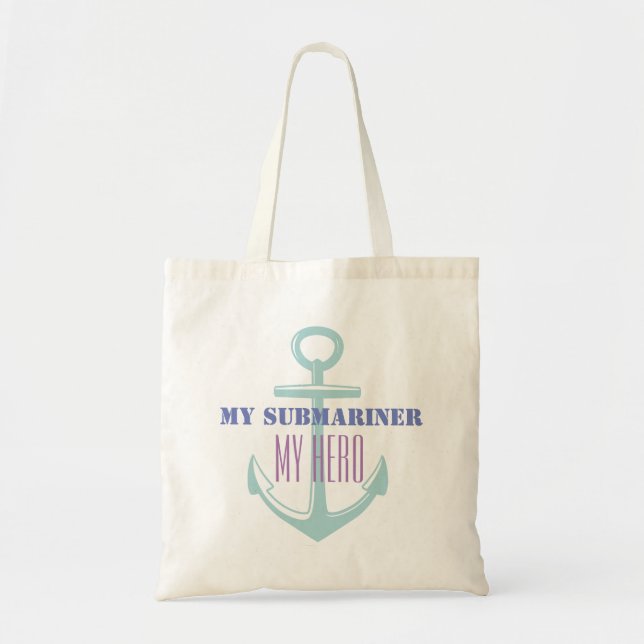 Tote Bag Mon sous-marinier mon héros (Devant)