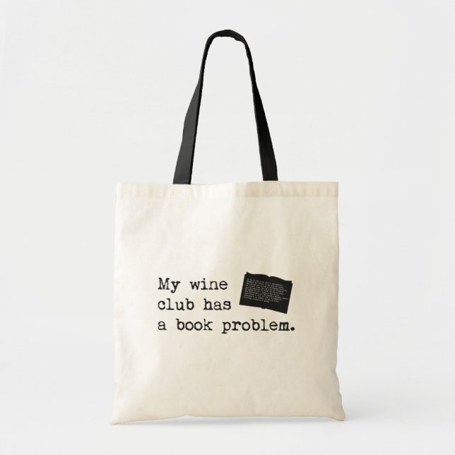 Tote Bag Mon Wine Club a un problème de livre (Devant)