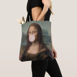 Tote Bag Mona Lisa Blown Pink Buble gomme