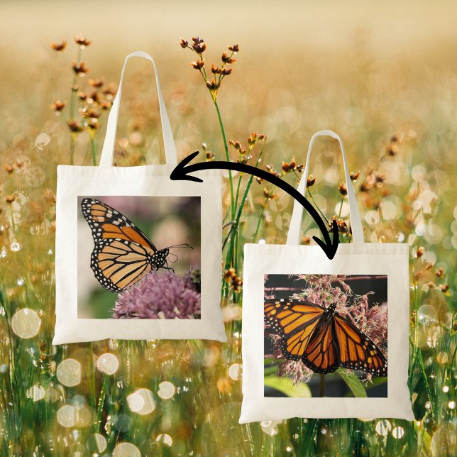 Tote Bag Monarch Butterfly Fleur sauvage de la photographie (Créateur téléchargé)