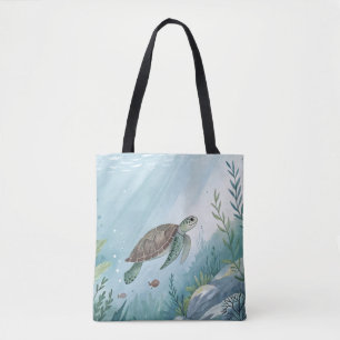Tote Bag Monde sous-marin avec tortue