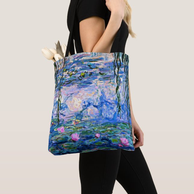 Tote Bag Monet - Lys d'eau, 1919, rose (De près)
