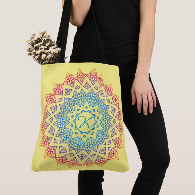 Tote Bag Mongrammed Mandala (De près)