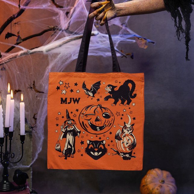 Tote Bag Mongrammed Retro Halloween (Créateur téléchargé)