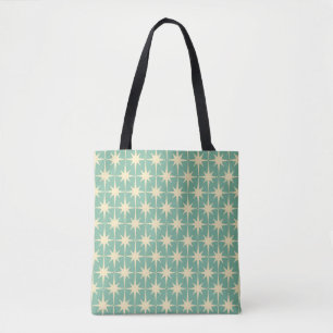 Tote Bag Monnaie Turquoise Retro Stars Vintages du milieu d