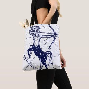 Tote Bag Monochrome Fourre-tout d'or de marine de zodiaque