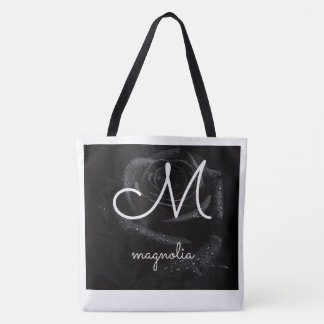 Tote Bag Monogram M Black Rose Magnolia Gouttes d'Eau Flor