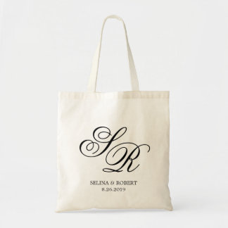 Tote Bag Monogramme Accueil mariage personnalisé initial, c
