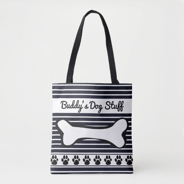 Tote Bag Monogramme blanc noir d'accessoire de jouet de (Devant)