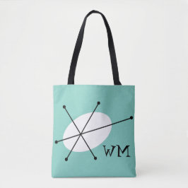 Tote Bag Monogramme bleu éblouissant partout sur fourre-tou