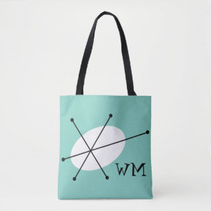 Tote Bag Monogramme bleu éblouissant partout sur fourre-tou