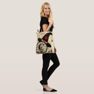 Tote Bag Monogramme C Halloween Sky Witch Nom des araignées