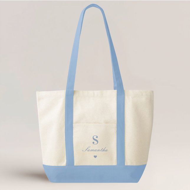 Tote Bag Monogramme Classique Cœur Mariée (Créateur téléchargé)