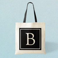 Monogramme classique simple | Texte noir et blanc