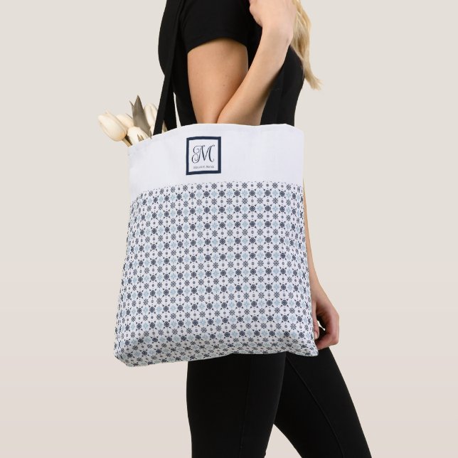 Tote Bag Monogramme classique Snowflake (De près)