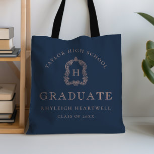 Tote Bag Monogramme Crête Bleu Nuit Rose de Remise des Dipl