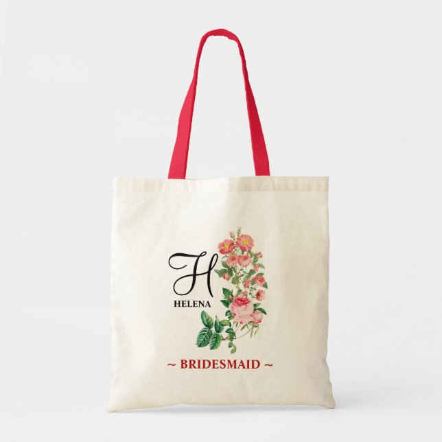 Tote Bag Monogramme Customisé Floral (Devant)