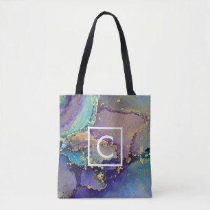 Tote Bag Monogramme d'Art Liquide Multicolore Gold Alcohol 