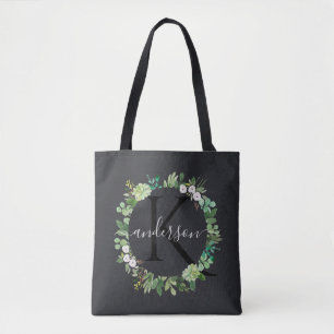 Tote Bag MONOGRAMME DE COULEUR D'EAU DU cool SUCCULENT WREA
