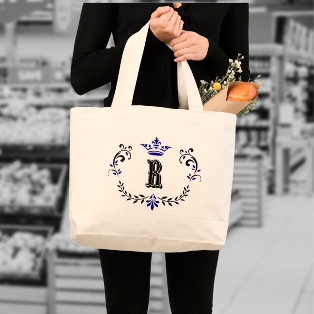 Tote Bag Monogramme de couronne 'R' (Créateur téléchargé)