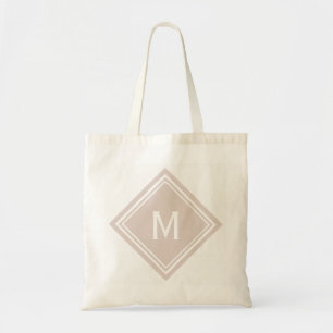 Tote Bag Monogramme de diamant rose pâle