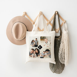 Tote Bag Monogramme de famille de collection de photos Inst